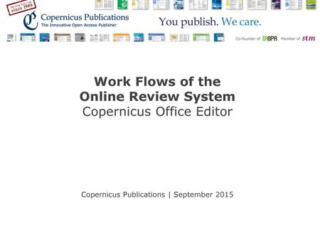 Work Flows of the Online Review System Copernicus Office Editor