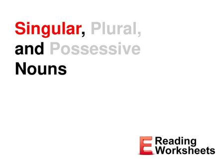 Singular, Plural, and Possessive Nouns