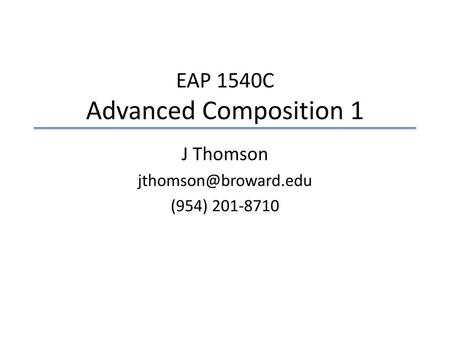 EAP 1540C Advanced Composition 1