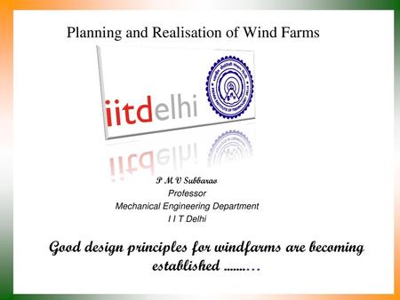 Planning and Realisation of Wind Farms