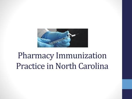 Pharmacy Immunization Practice in North Carolina