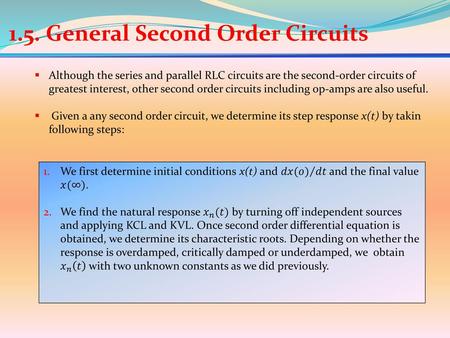 1.5. General Second Order Circuits