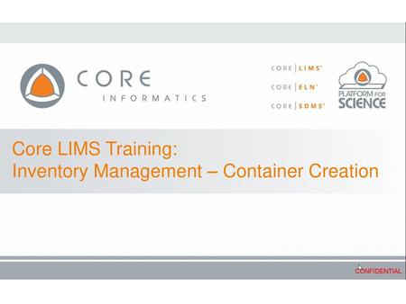 Inventory Management – Container Creation