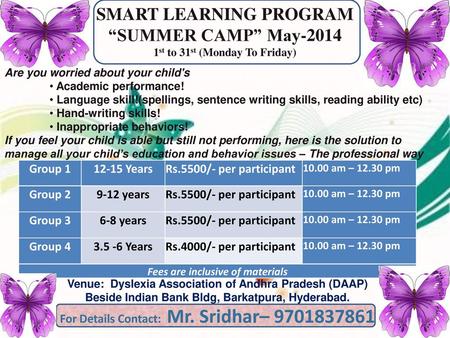SMART LEARNING PROGRAM “SUMMER CAMP” May-2014
