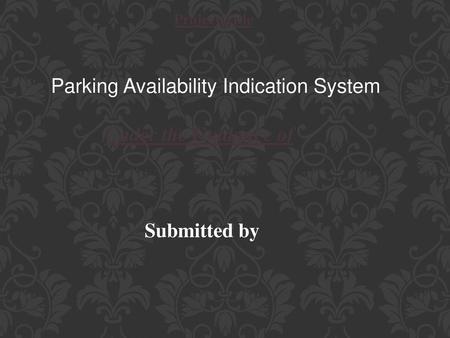 Parking Availability Indication System