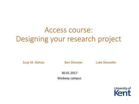 Access course: Designing your research project