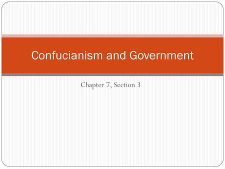 Confucianism and Government