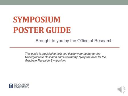 Symposium Poster Guide