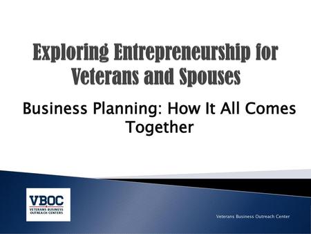 Exploring Entrepreneurship for Veterans and Spouses