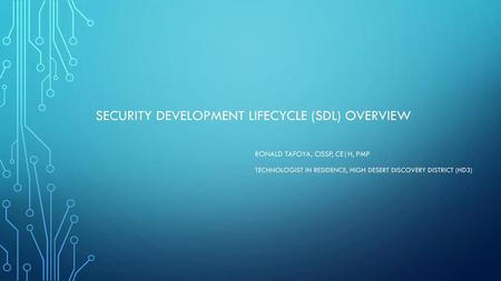 Security Development Lifecycle (SDL) Overview