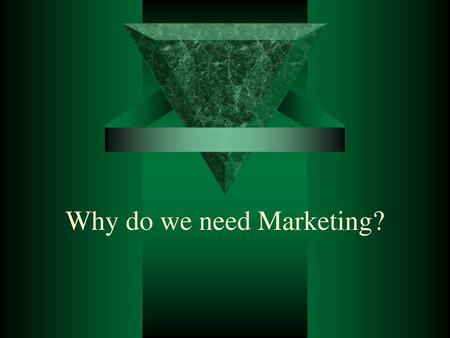 Why do we need Marketing?