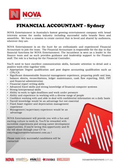 FINANCIAL ACCOUNTANT - Sydney