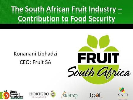 The South African Fruit Industry – Contribution to Food Security