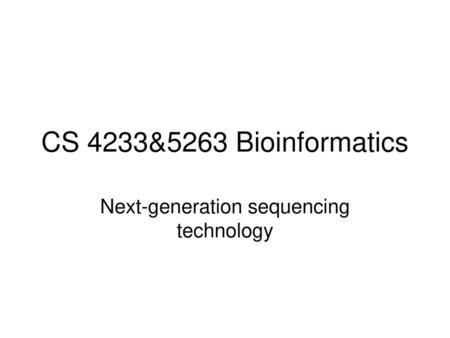Next-generation sequencing technology