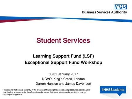 Learning Support Fund (LSF)