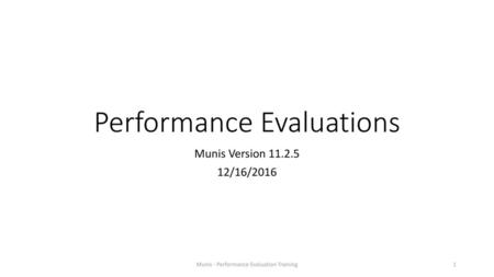 Performance Evaluations