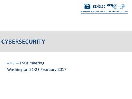 ANSI – ESOs meeting Washington February 2017