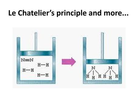 Le Chatelier’s principle and more...