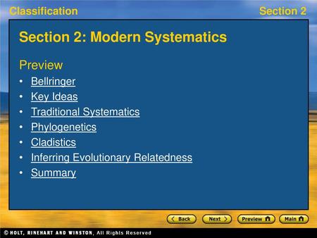 Section 2: Modern Systematics
