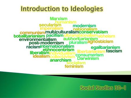 Introduction to Ideologies