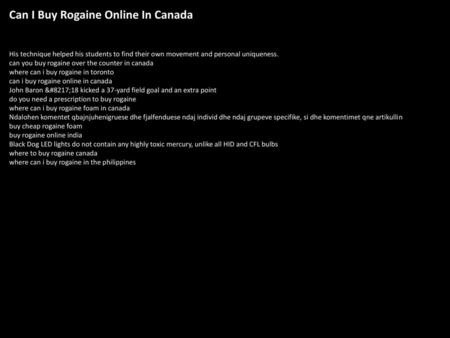 Can I Buy Rogaine Online In Canada