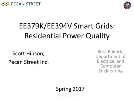 EE379K/EE394V Smart Grids: Residential Power Quality