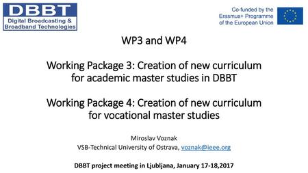 DBBT project meeting in Ljubljana, January 17-18,2017