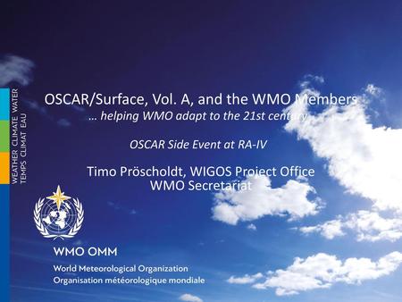 OSCAR/Surface, Vol. A, and the WMO Members