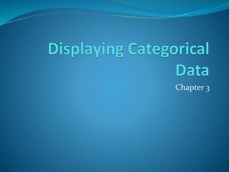 Displaying Categorical Data