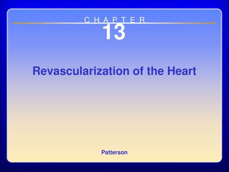 Revascularization of the Heart