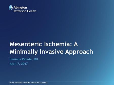 Mesenteric Ischemia: A Minimally Invasive Approach