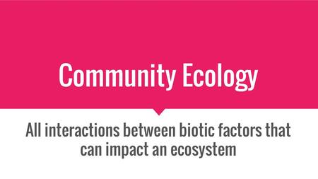 All interactions between biotic factors that can impact an ecosystem