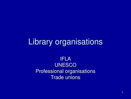 Library organisations