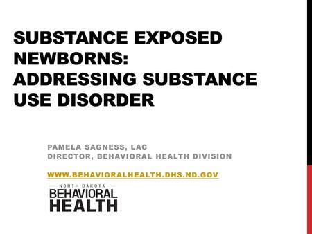 Substance Exposed Newborns: Addressing Substance Use Disorder