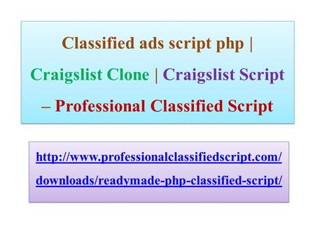 Classified ads script php | Craigslist Clone | Craigslist script