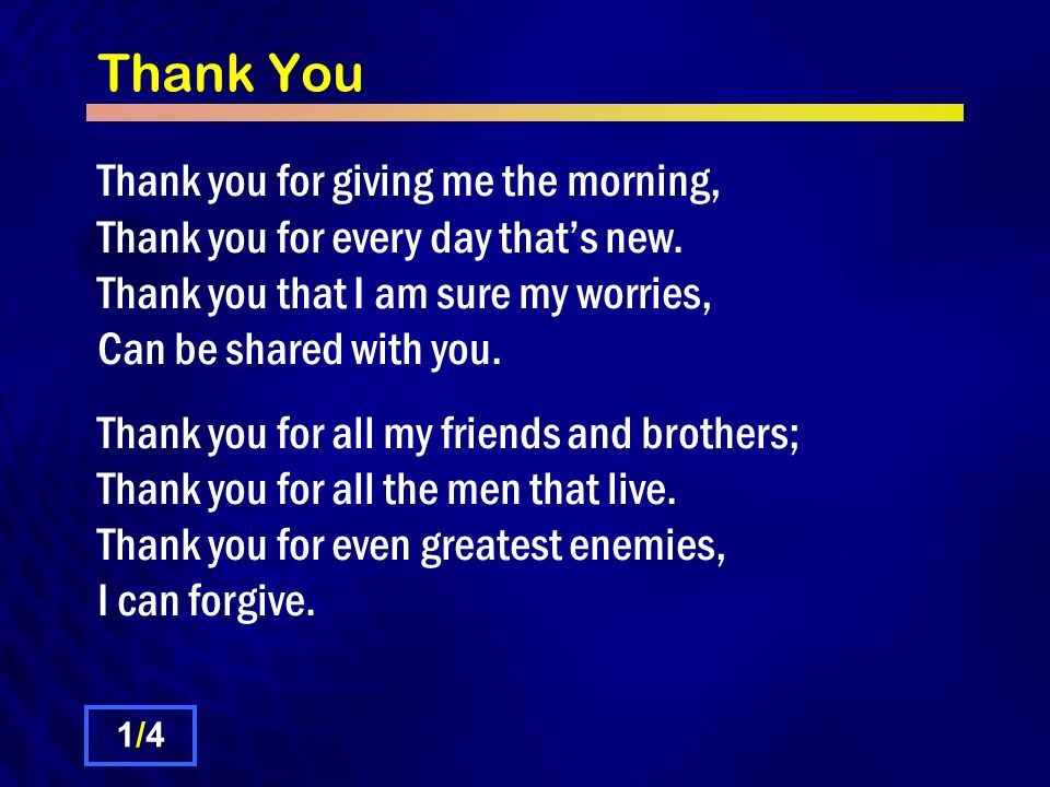 The Thank You Song
