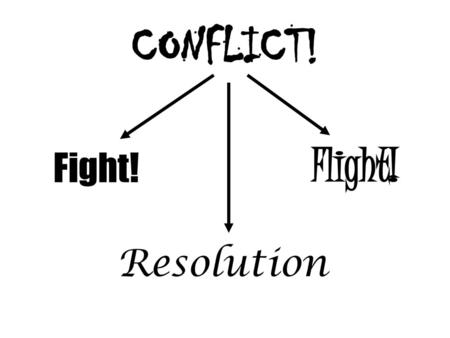 CONFLICT! Flight! Fight! Resolution.