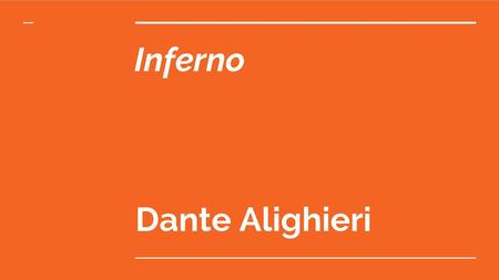 Inferno Dante Alighieri.