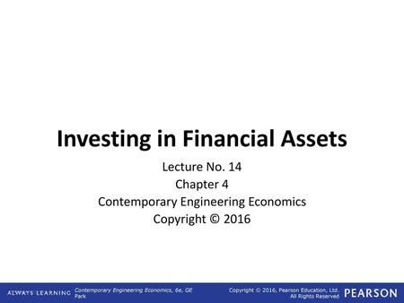 Investing in Financial Assets
