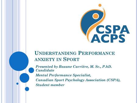 Understanding Performance anxiety in Sport