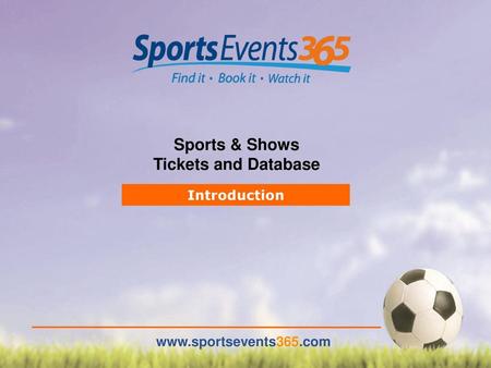 Sports & Shows Tickets and Database