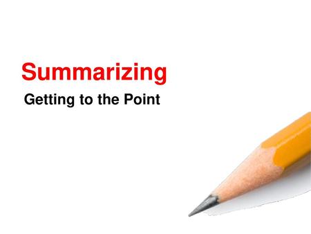 Summarizing Getting to the Point.