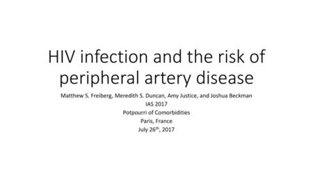 HIV infection and the risk of peripheral artery disease