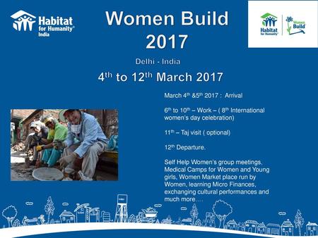 Women Build th to 12th March 2017 Delhi - India