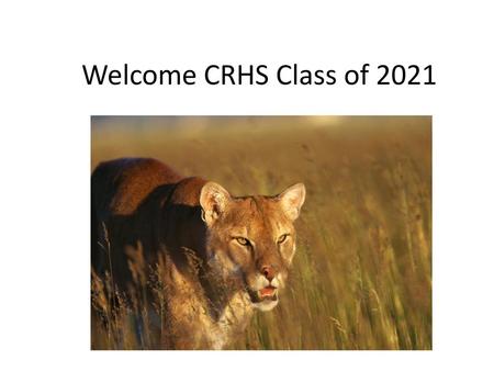 Welcome CRHS Class of 2021.