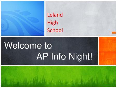 Welcome to AP Info Night!