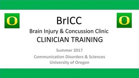 BrICC Brain Injury & Concussion Clinic CLINICIAN TRAINING