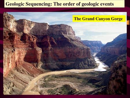 Geologic Sequencing: The order of geologic events