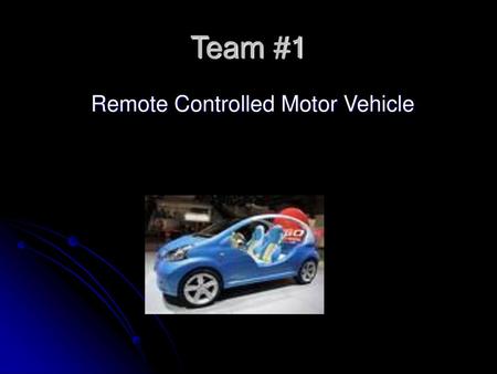 Remote Controlled Motor Vehicle