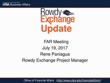Agenda Road to Success Go-Live About Rowdy Exchange
